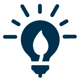 UNICA icoon gebouwautomatisering blauw